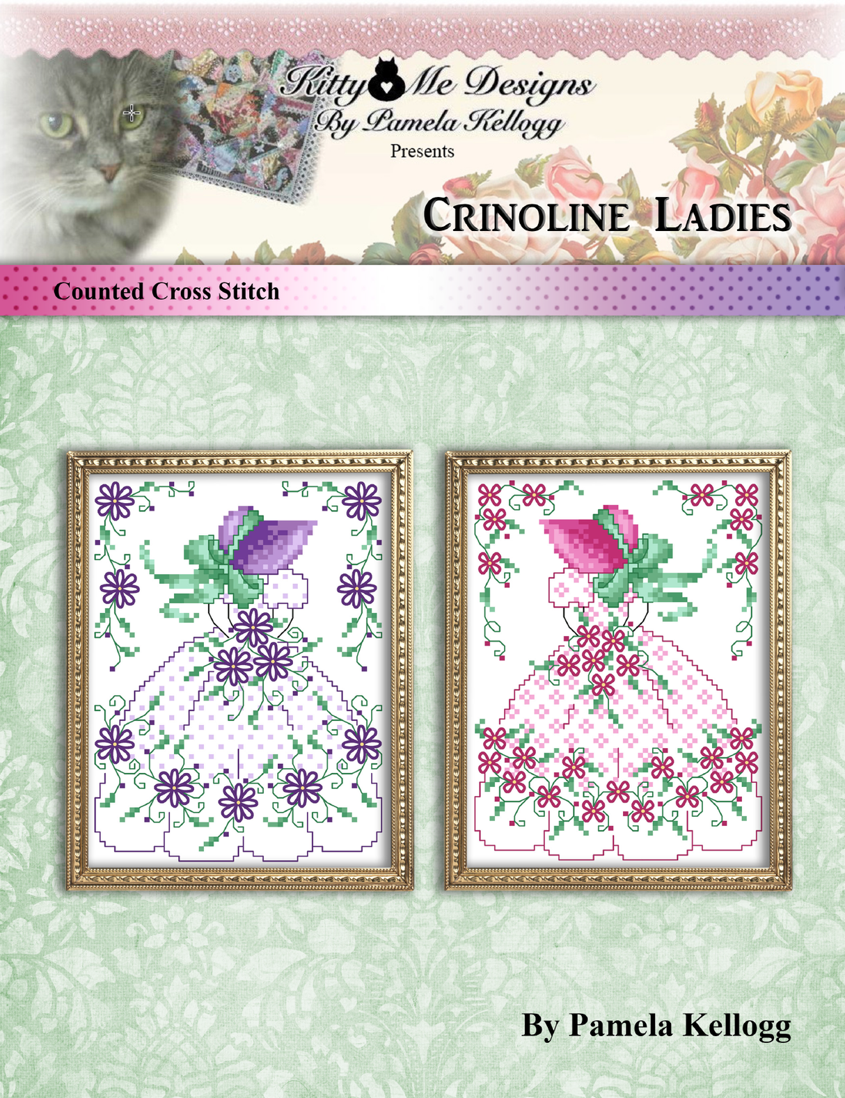 Crinoline Ladies Cross Stitch Pattern