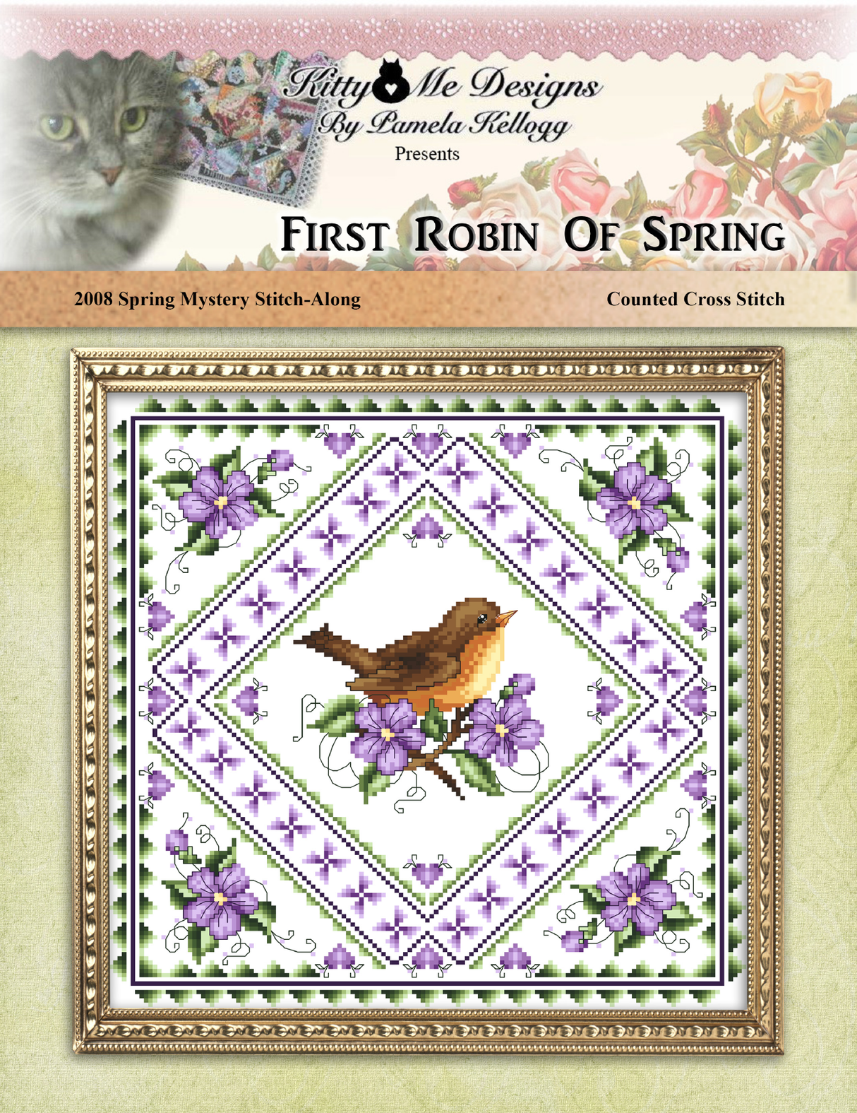 First Robin Of Spring Cross Stitch Pattern