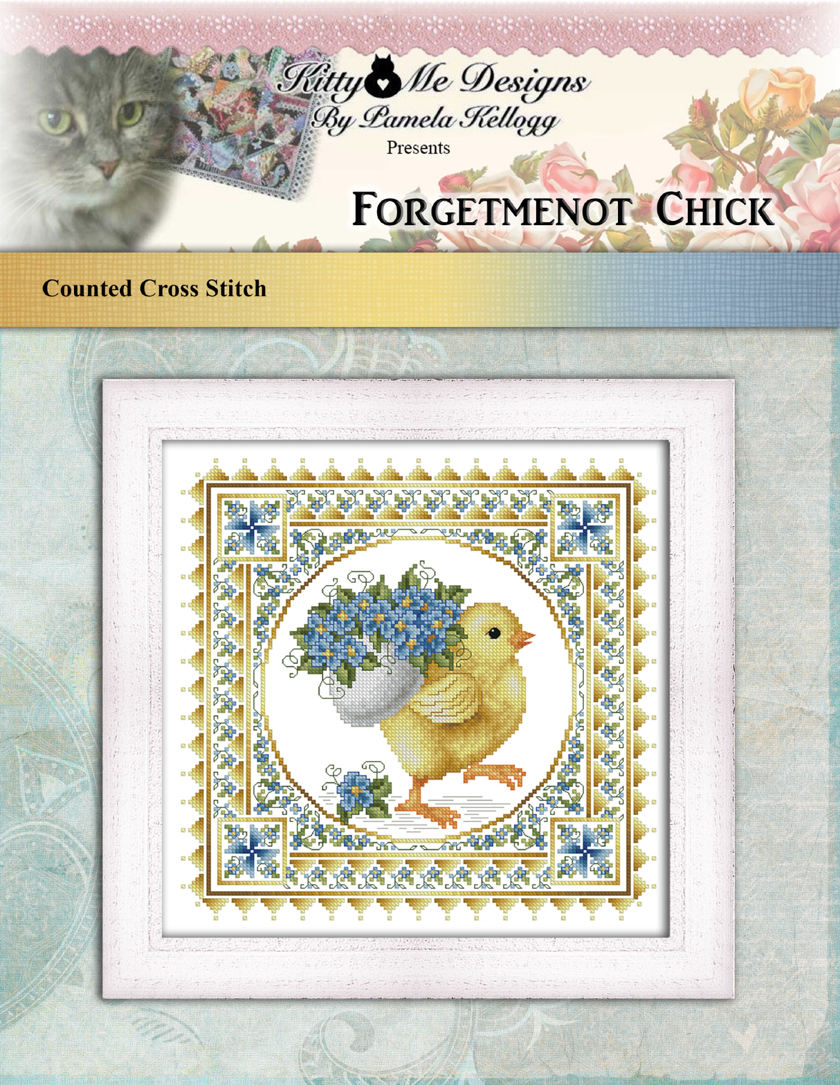 Forgetmenot Chick Cross Stitch Pattern