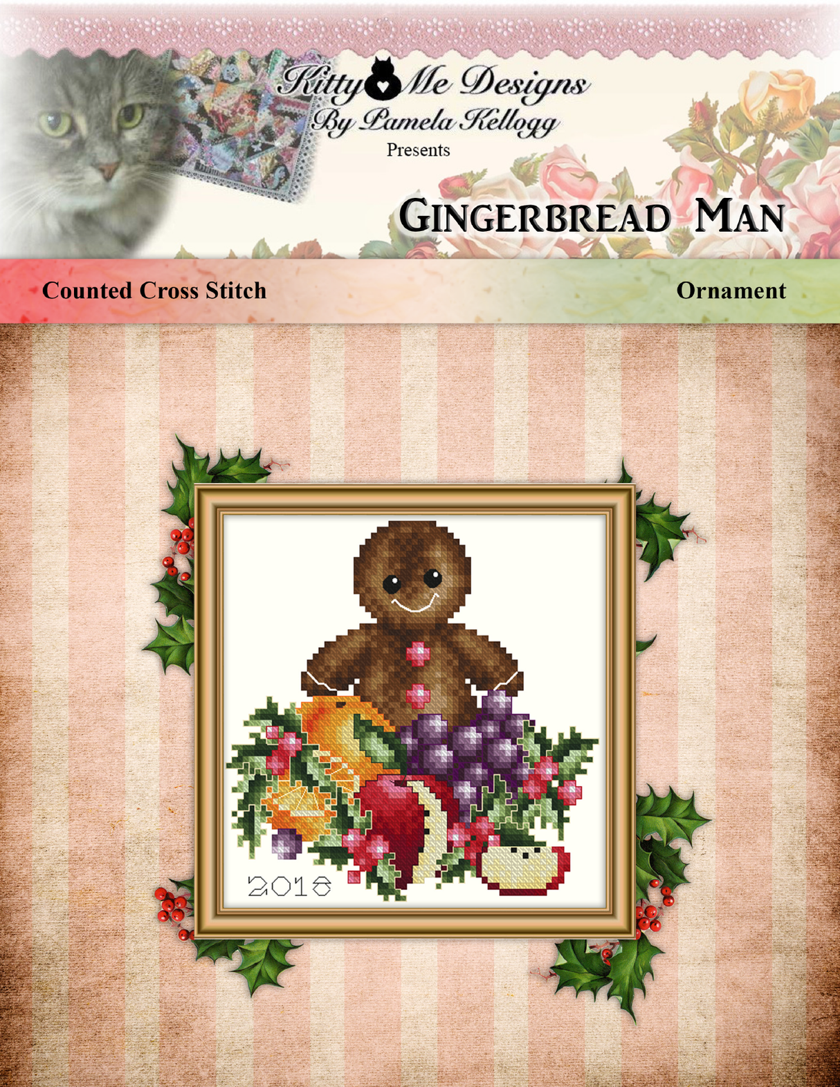 Gingerbread Man Cross Stitch Pattern