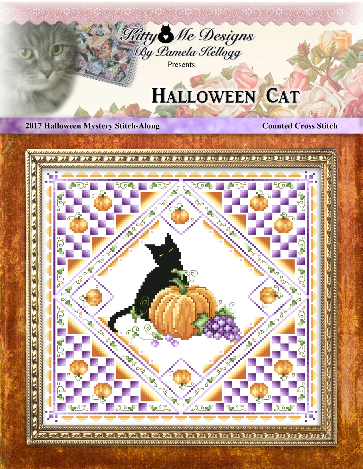 Halloween Cat Cross Stitch Pattern