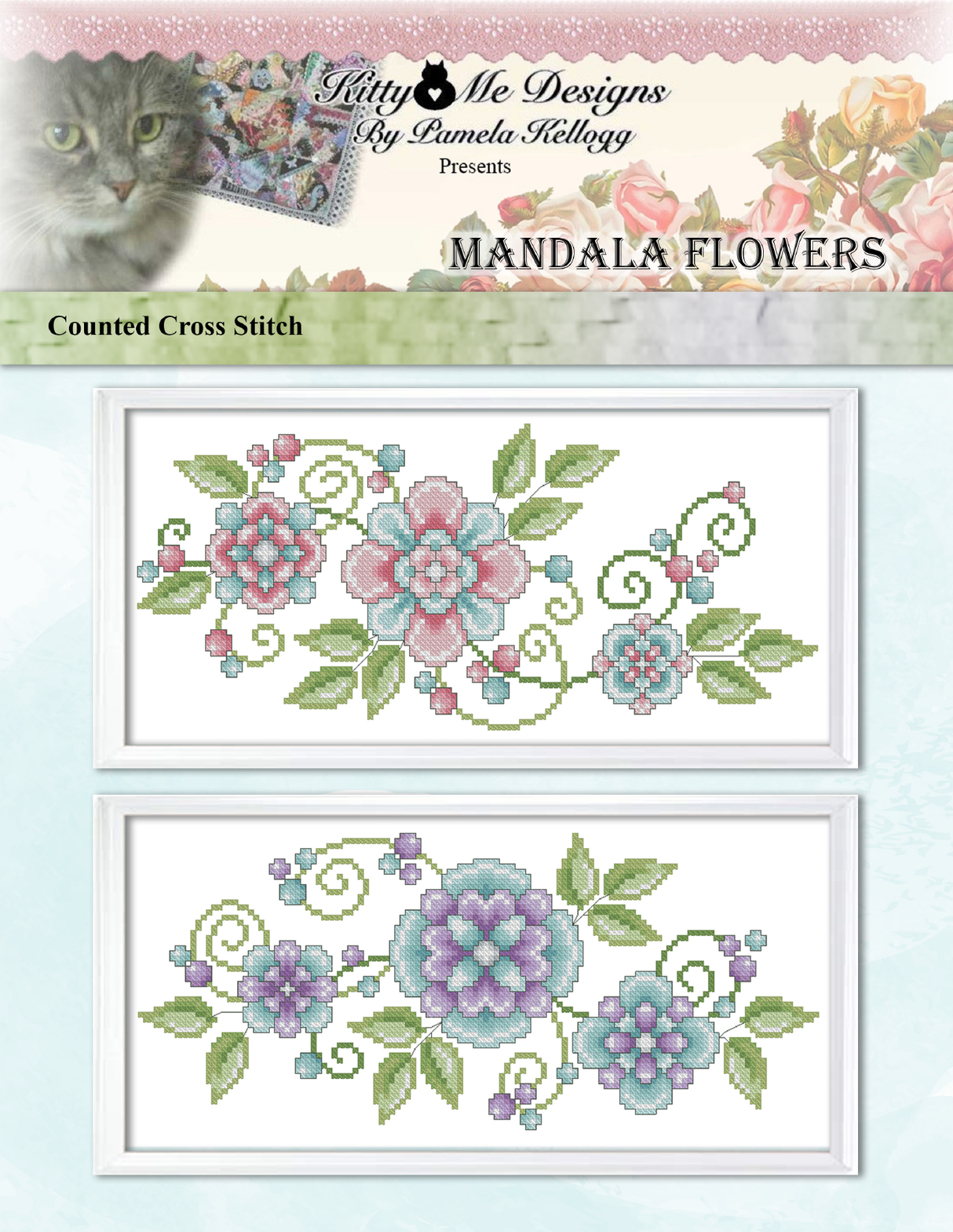 Mandala Flowers Cross Stitch Pattern