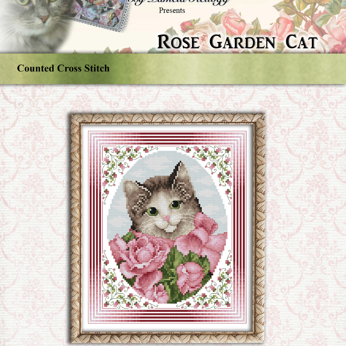 Rose Garden Cat Cross Stitch Pattern – Craft Hatchery