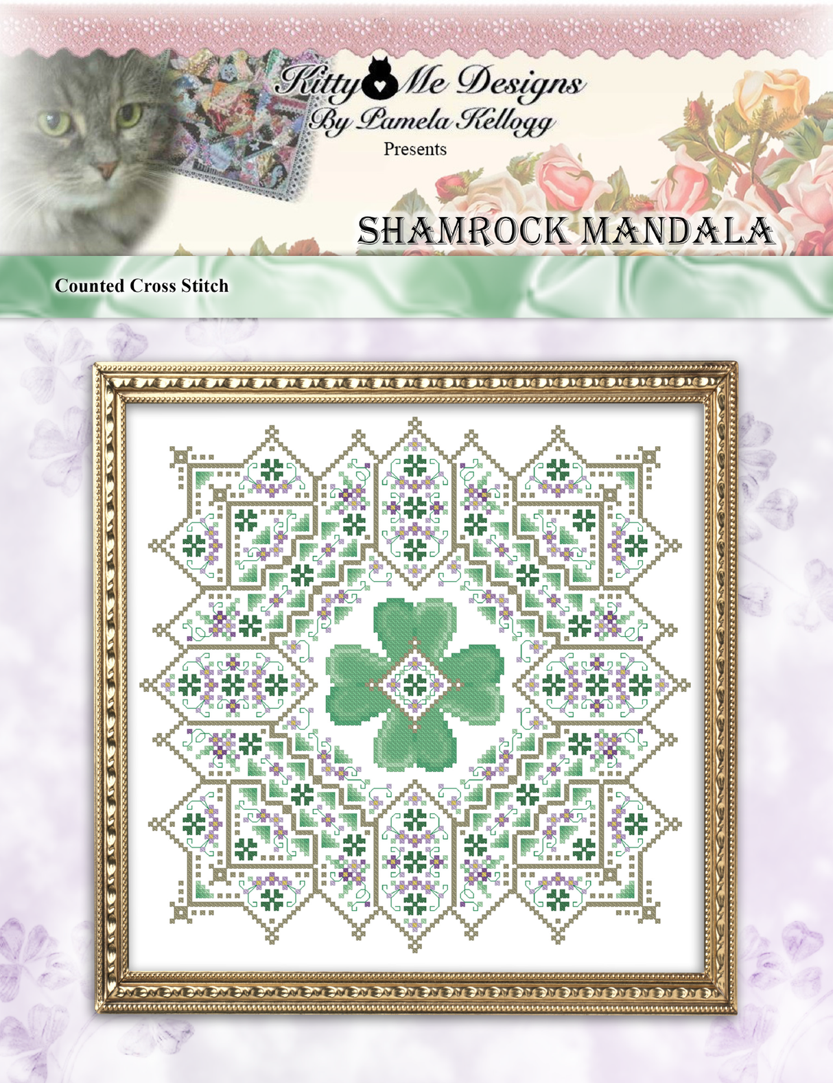Shamrock Mandala Cross Stitch Pattern