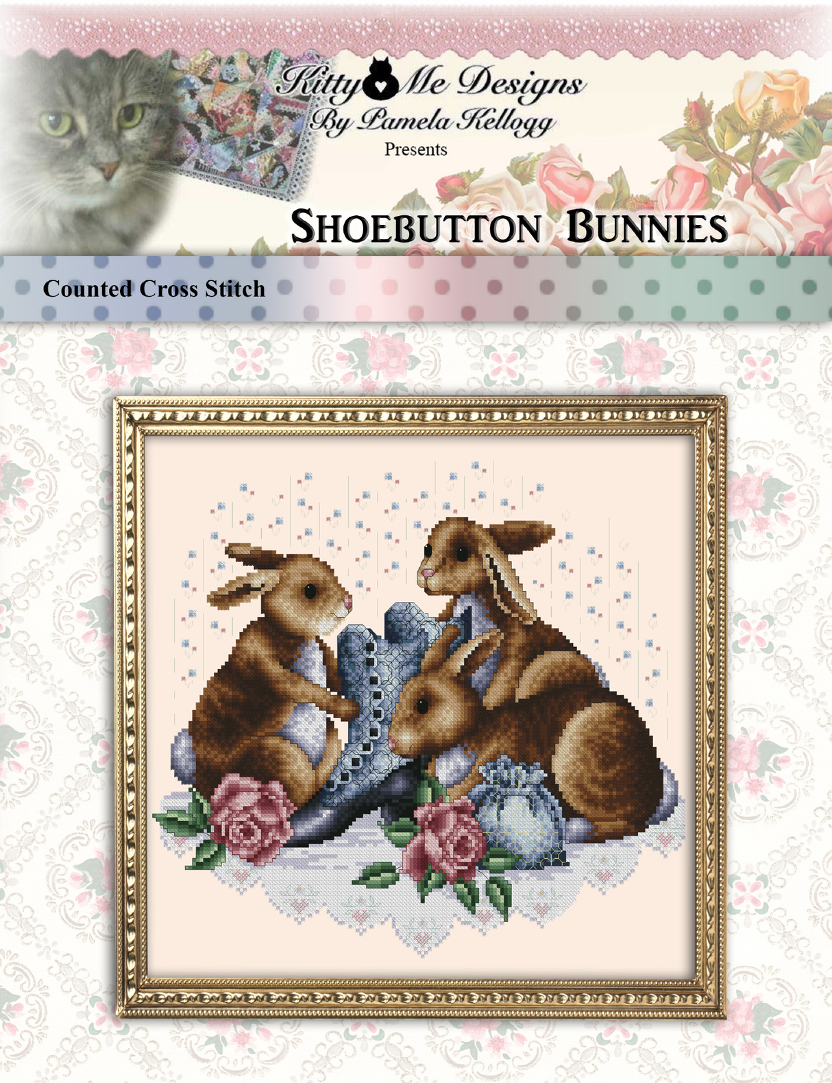 Shoebutton Bunnies Cross Stitch Pattern