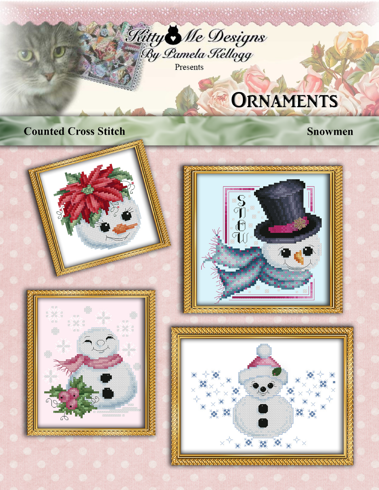 Snowman Ornaments Cross Stitch Pattern