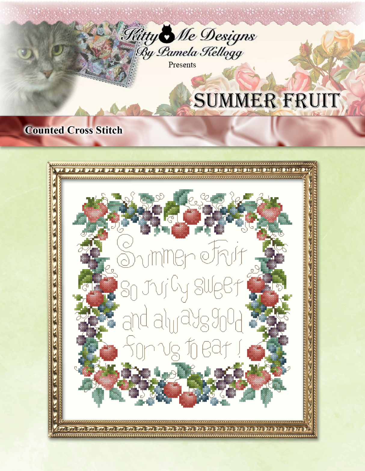 Summer Fruit Cross Stitch Pattern