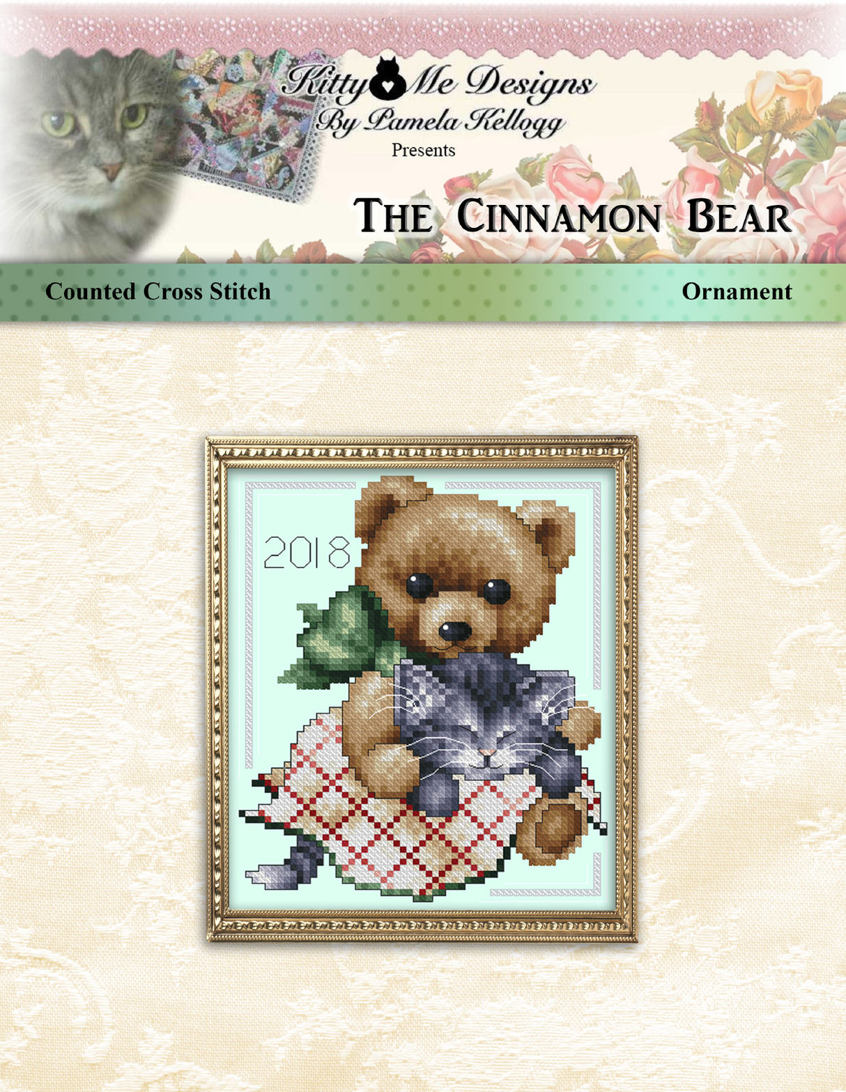 The Cinnamon Bear Ornament Cross Stitch Pattern