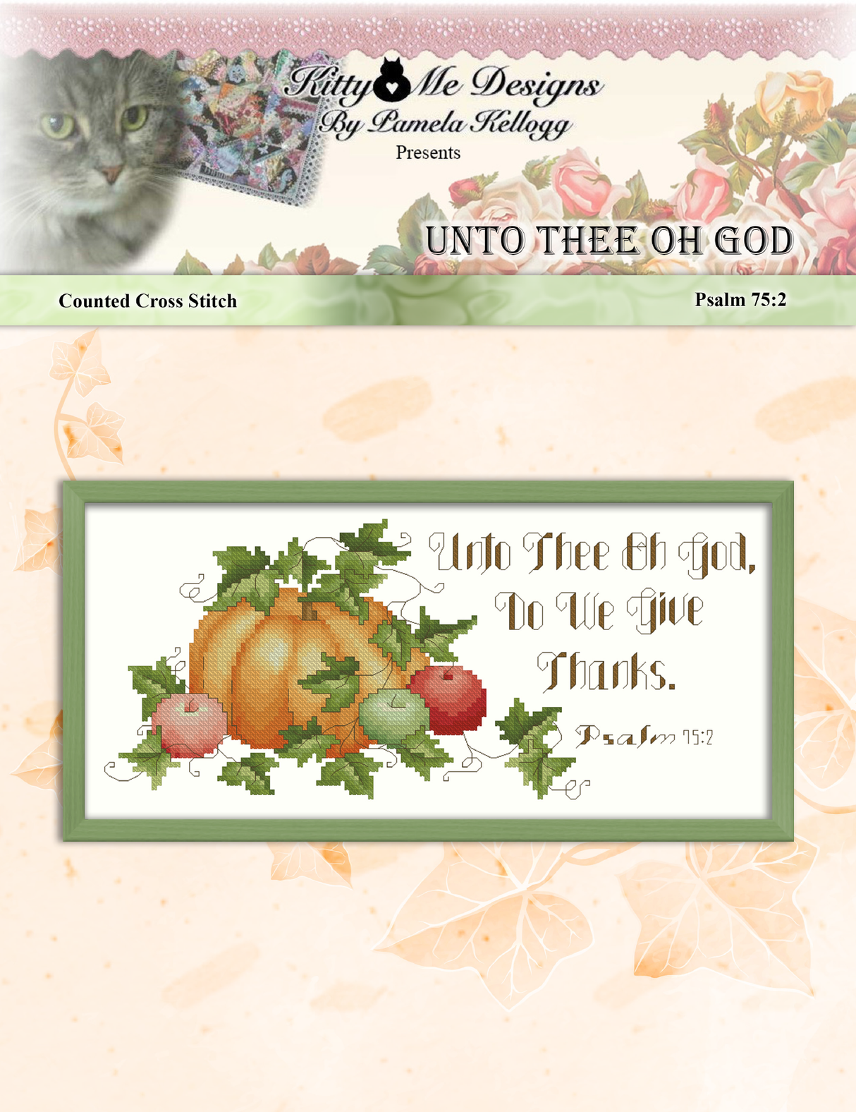 Unto Thee Oh God Cross Stitch Pattern