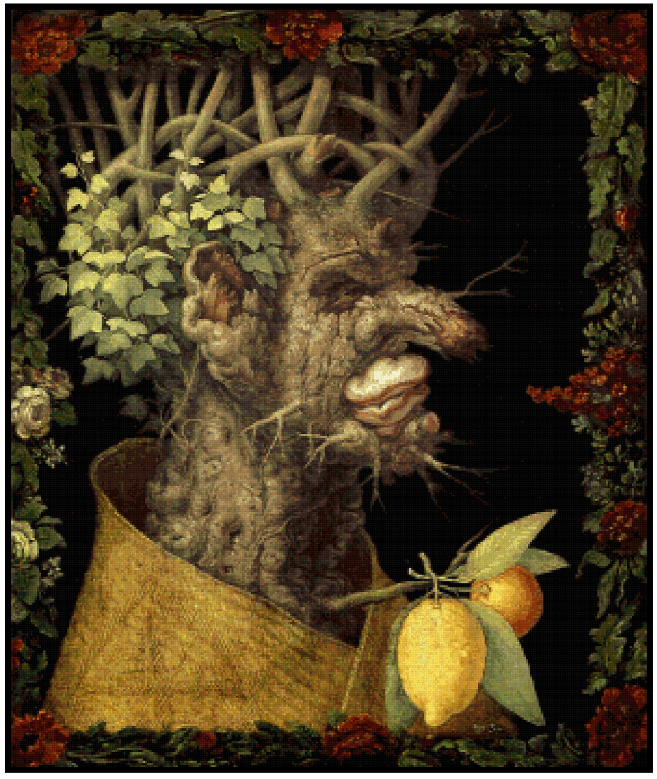Winter - Giuseppe Arcimboldo Cross Stitch Pattern