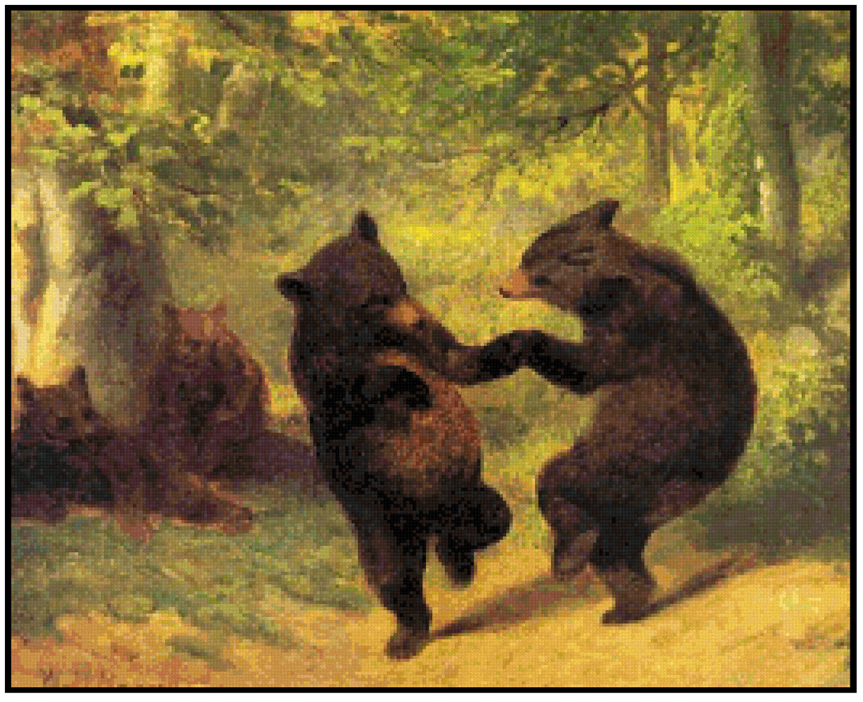 Dancing Bears - William Holbrook Beard Cross Stitch Pattern