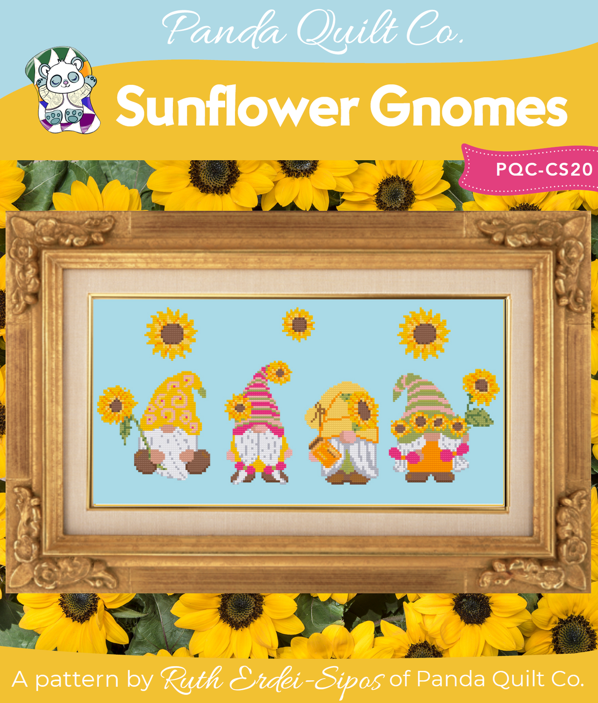 Sunflower Gnomes Cross Stitch Pattern