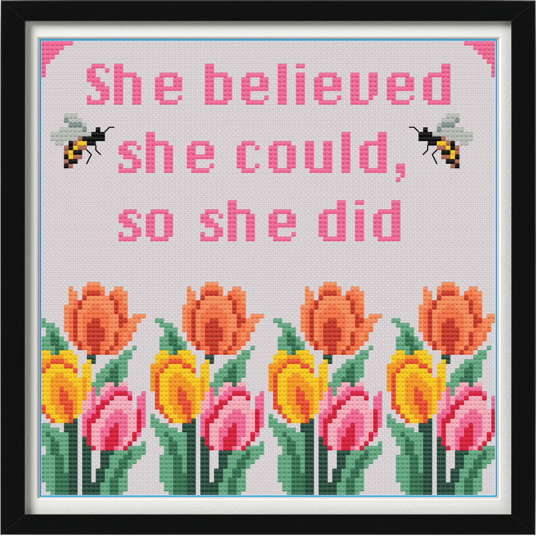 She Believed She Could So She Did Cross Stitch Pattern