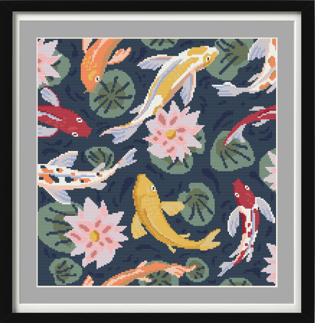 Koi Pond Cross Stitch Pattern