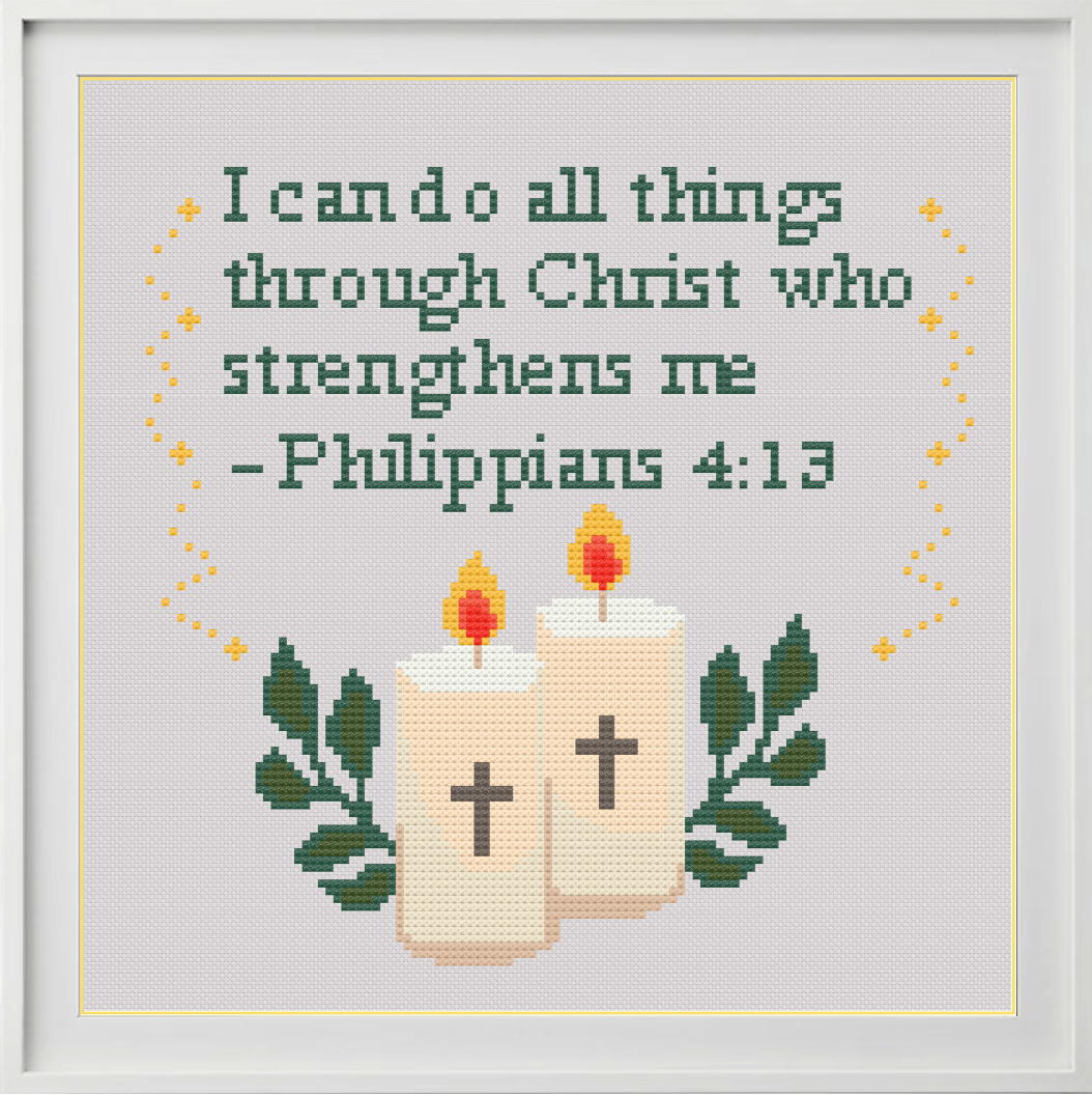 Philippians 4:13 Cross Stitch Pattern