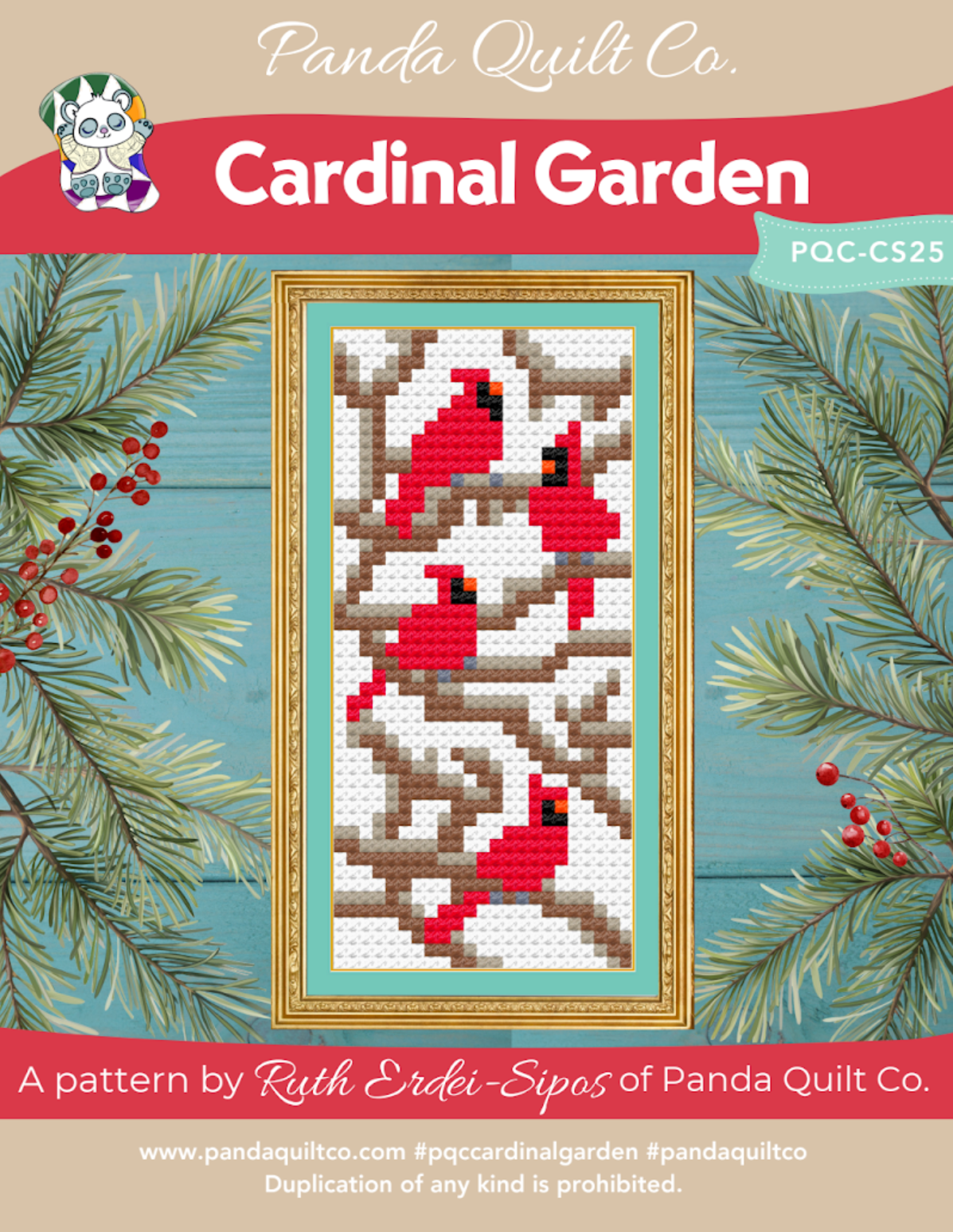 Cardinal Garden Cross Stitch Pattern