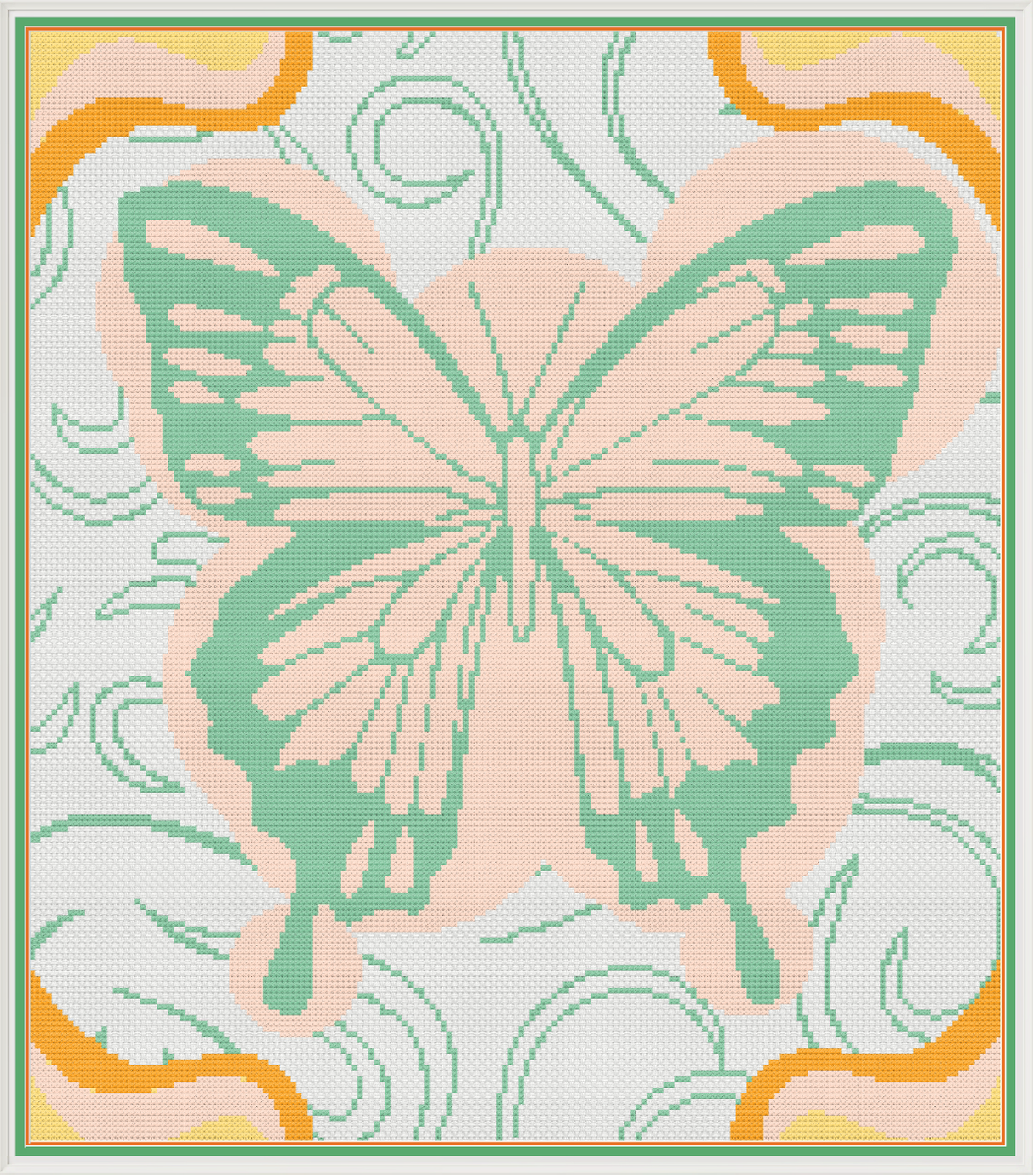 Groovy Butterfly Cross Stitch Pattern