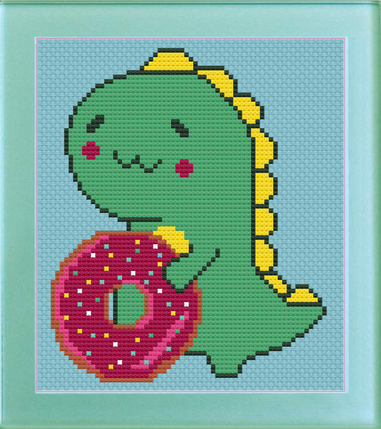 Donut Dinosaur Cross Stitch Pattern