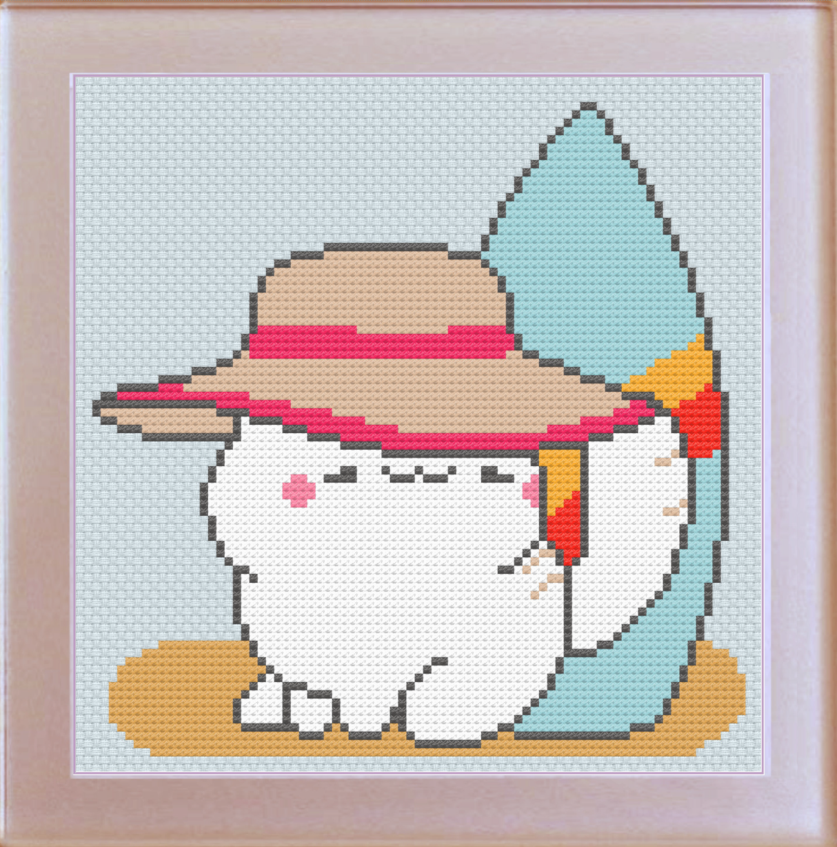 Surf Kitty Cross Stitch Pattern