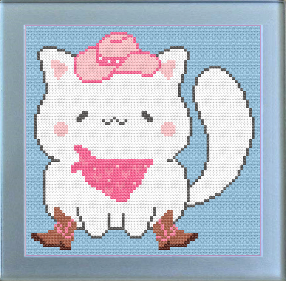 Cowgirl Kitty Cross Stitch Pattern