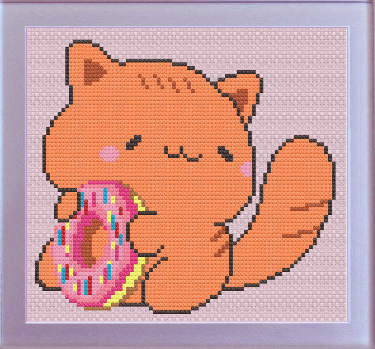 Donut Kitty Cross Stitch Pattern