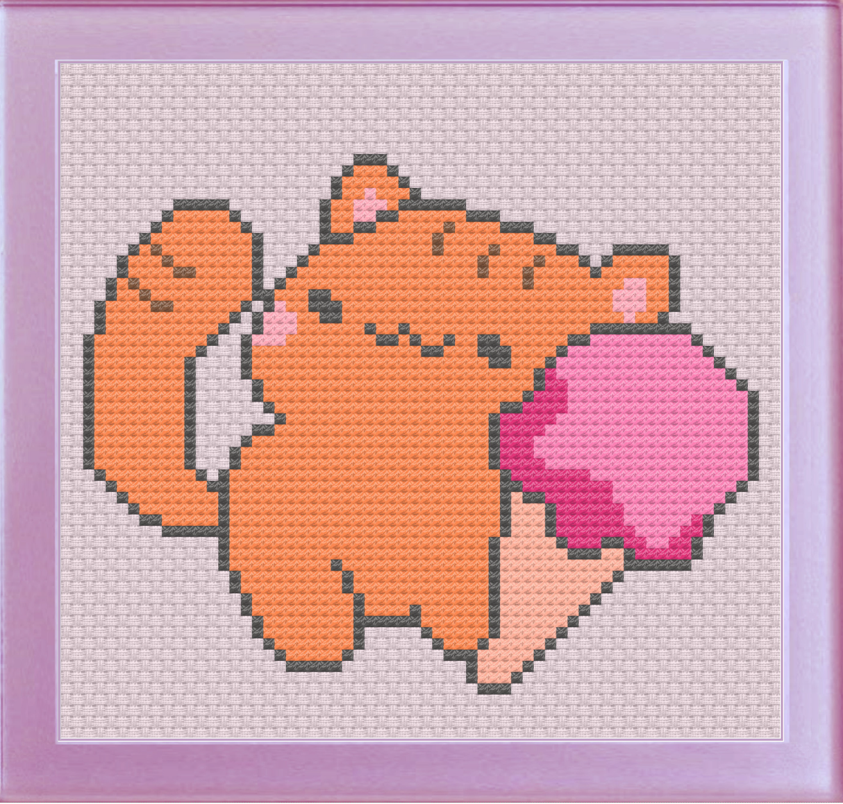 Ice Cream Kitty Cross Stitch Pattern
