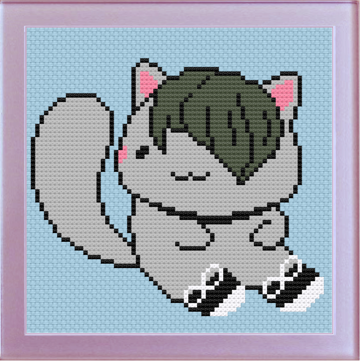 Emo Kitty Cross Stitch Pattern
