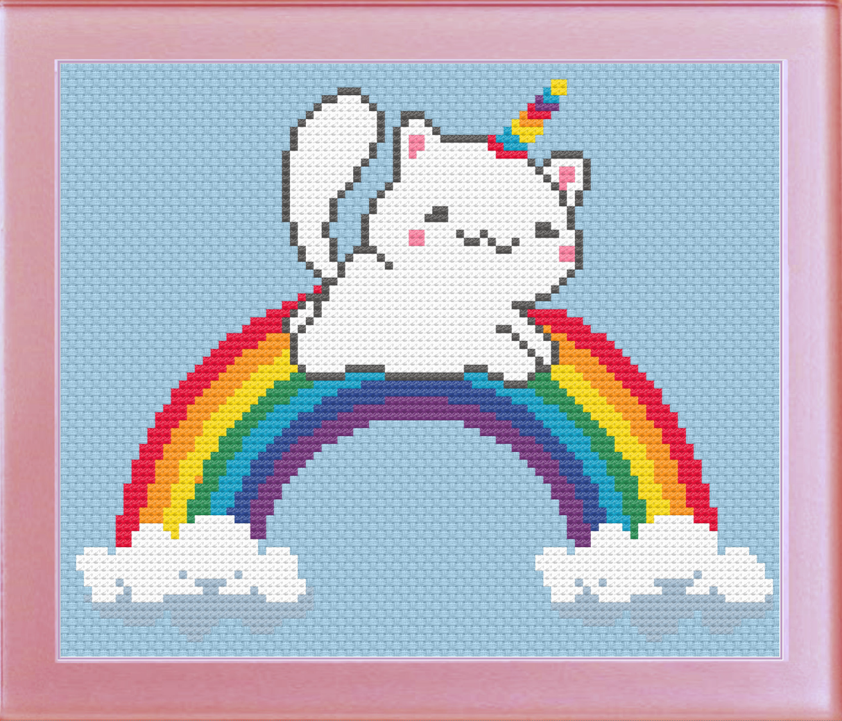 Rainbow Kitty Cross Stitch Pattern