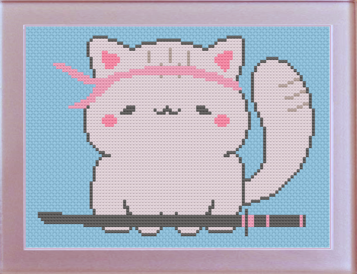 Samurai Kitty Cross Stitch Pattern