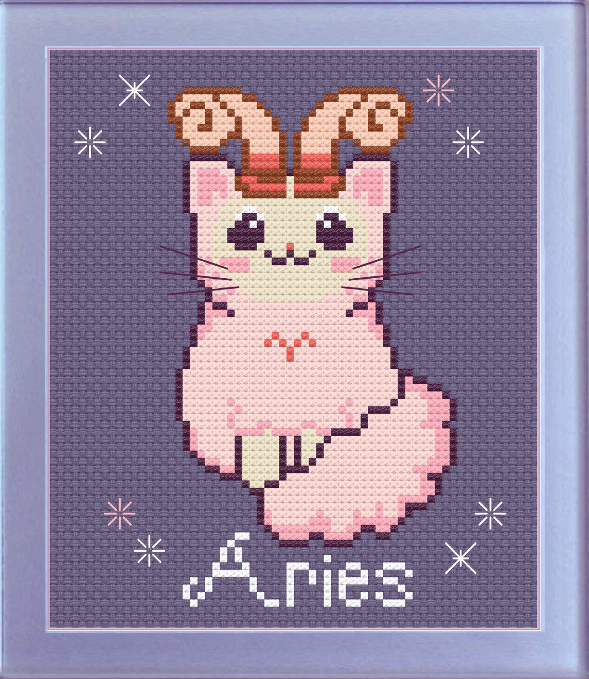 Aries Cat Cross Stitch Pattern