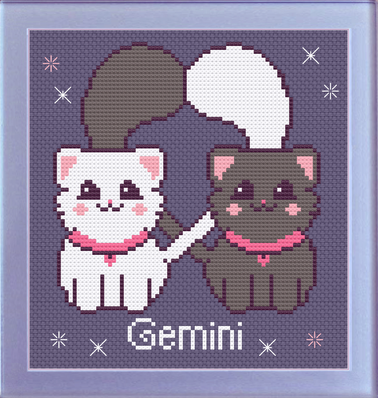 Gemini Cats Cross Stitch Pattern