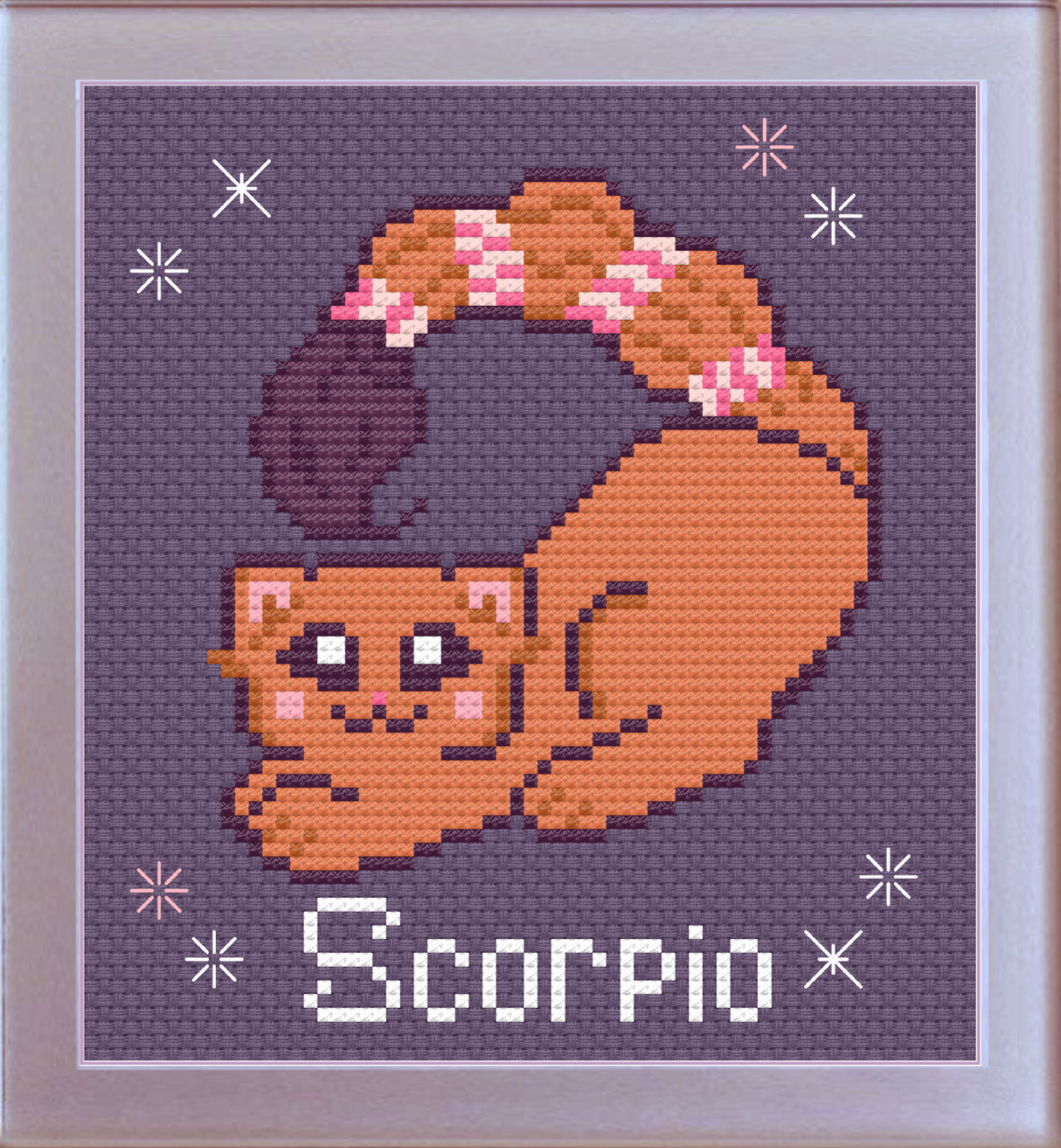 Scorpio Cat Cross Stitch Pattern
