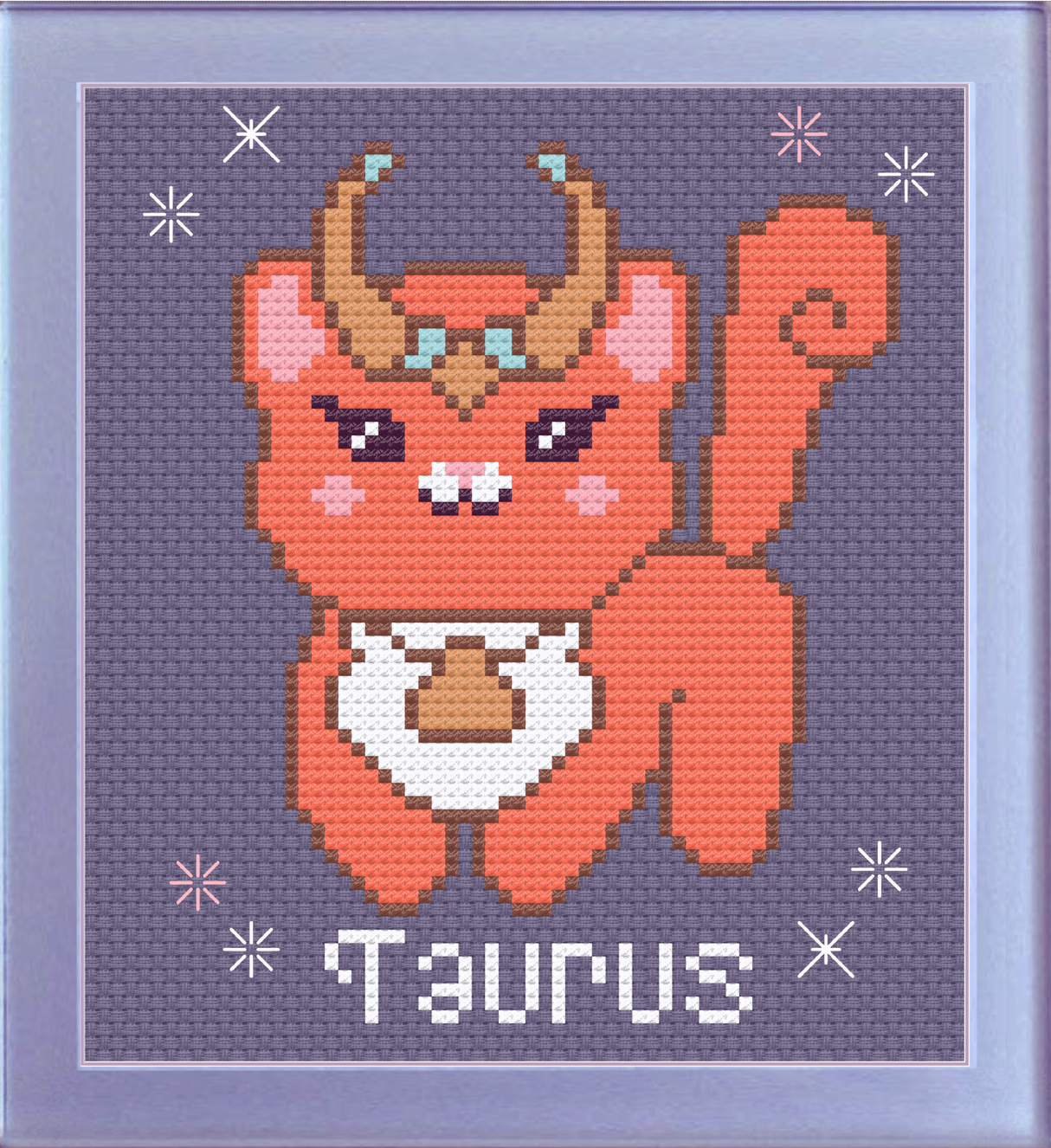 Taurus Cat Cross Stitch Pattern