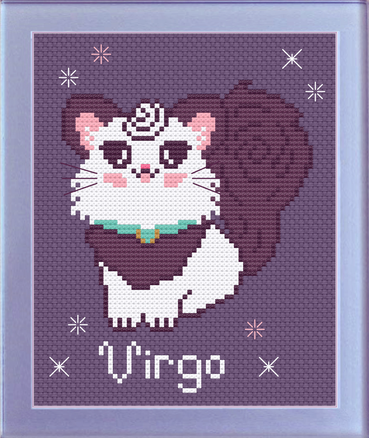 Virgo Cat Cross Stitch Pattern