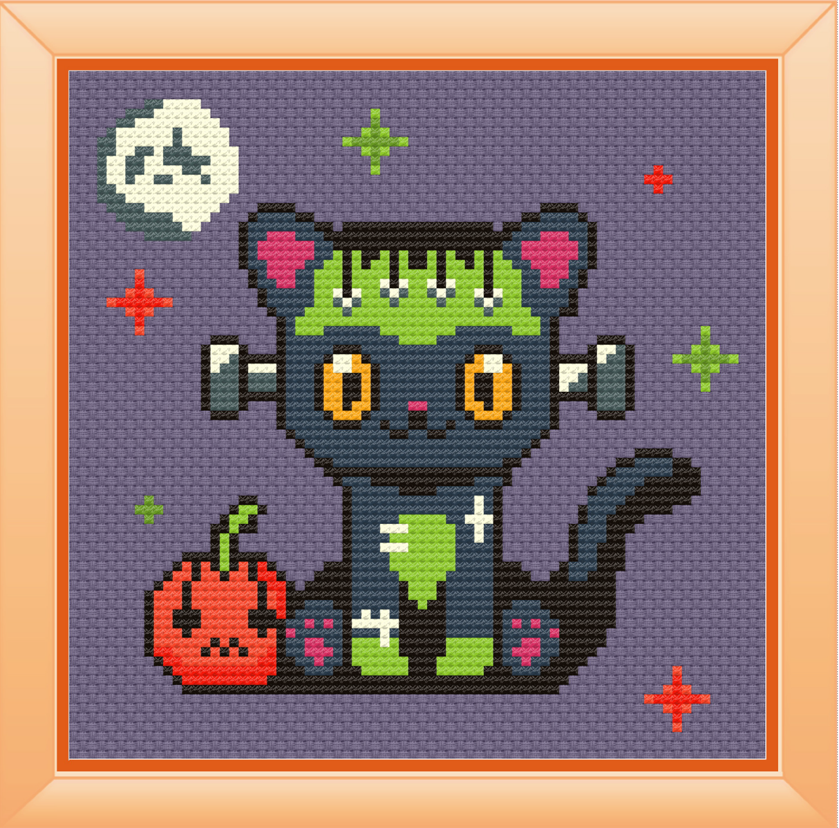 Frankenstein Cat Cross Stitch Pattern
