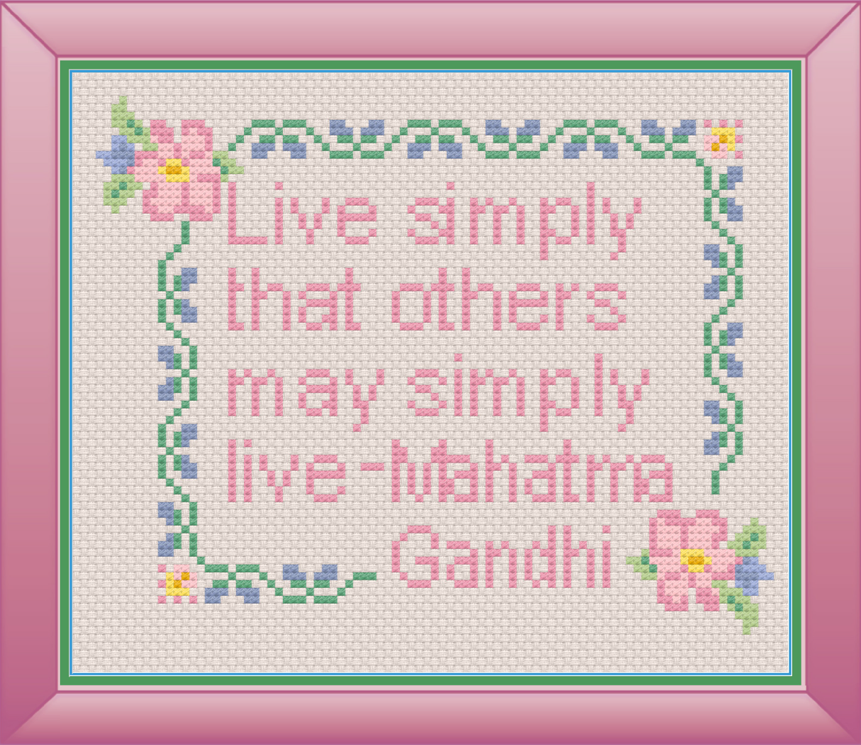 Live Simply Cross Stitch Pattern