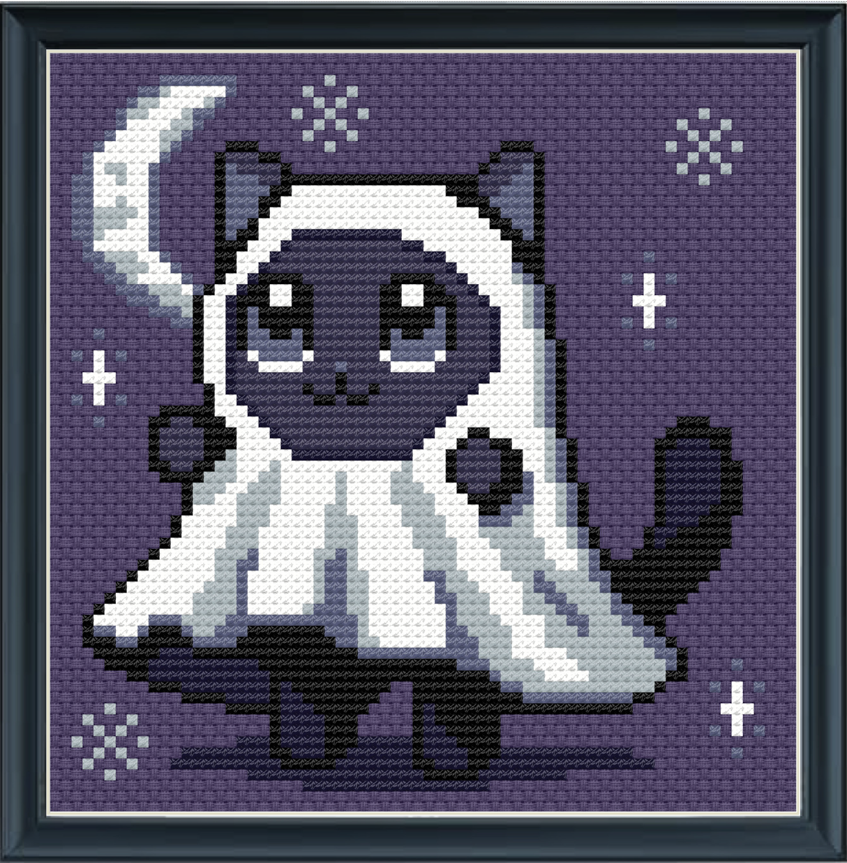 Ghost Cat Cross Stitch Pattern