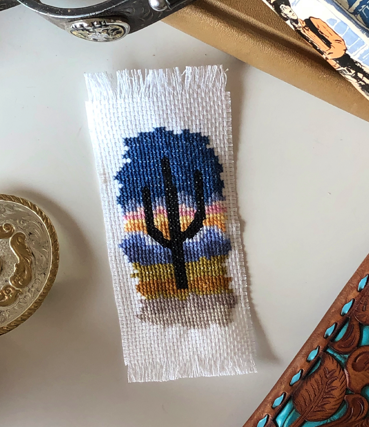 Desert Sunset Mini Silhouette Cross Stitch Pattern