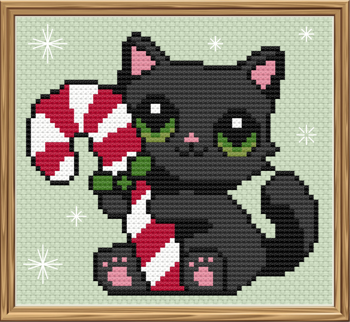 Peppermint Paws Cross Stitch Pattern