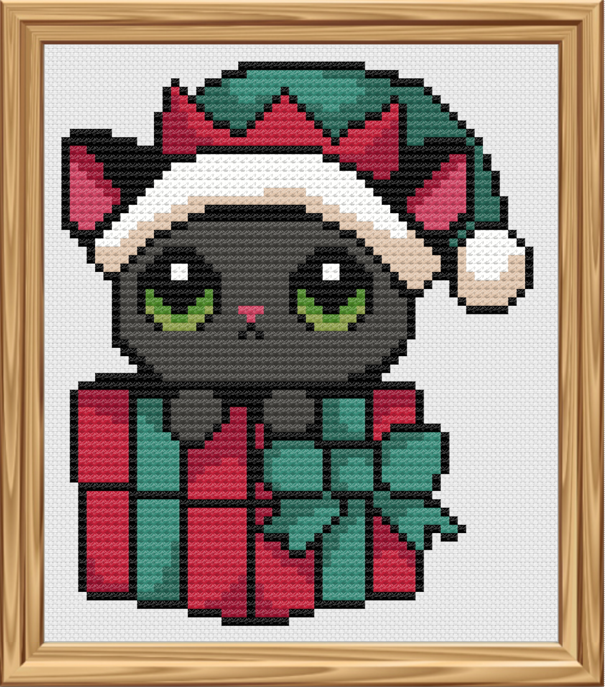Purrfect Elf Cross Stitch Pattern