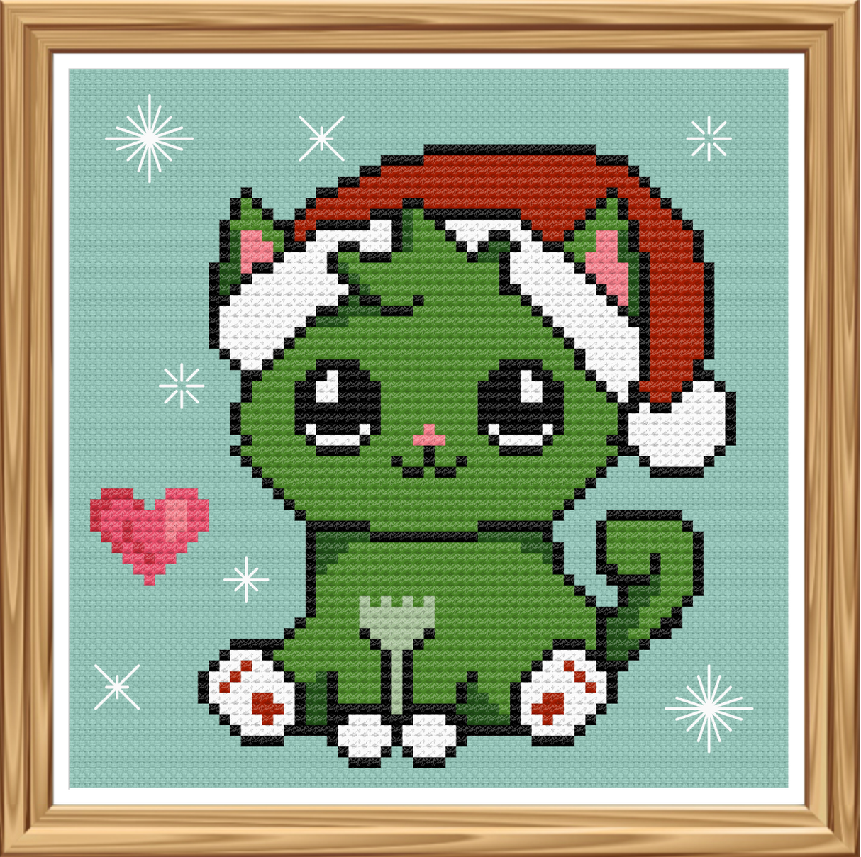 Grinchy Paws Cross Stitch Pattern