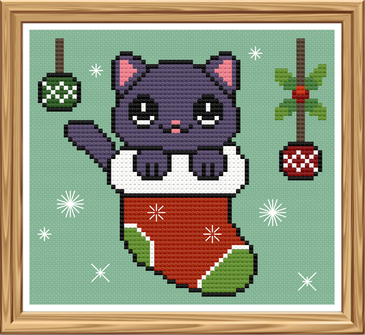 Purr in a Sock Cross Stitch Pattern