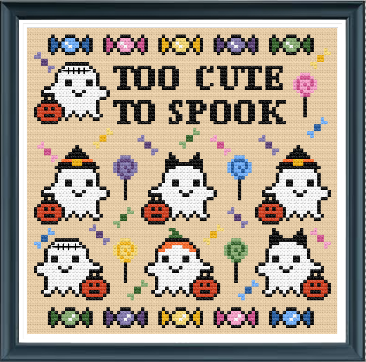 Too Cute To Spook Cross Stitch Pattern
