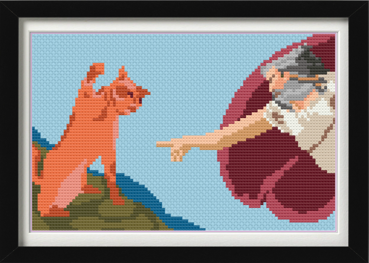 The Creation of Cat Cross Stitch Pattern