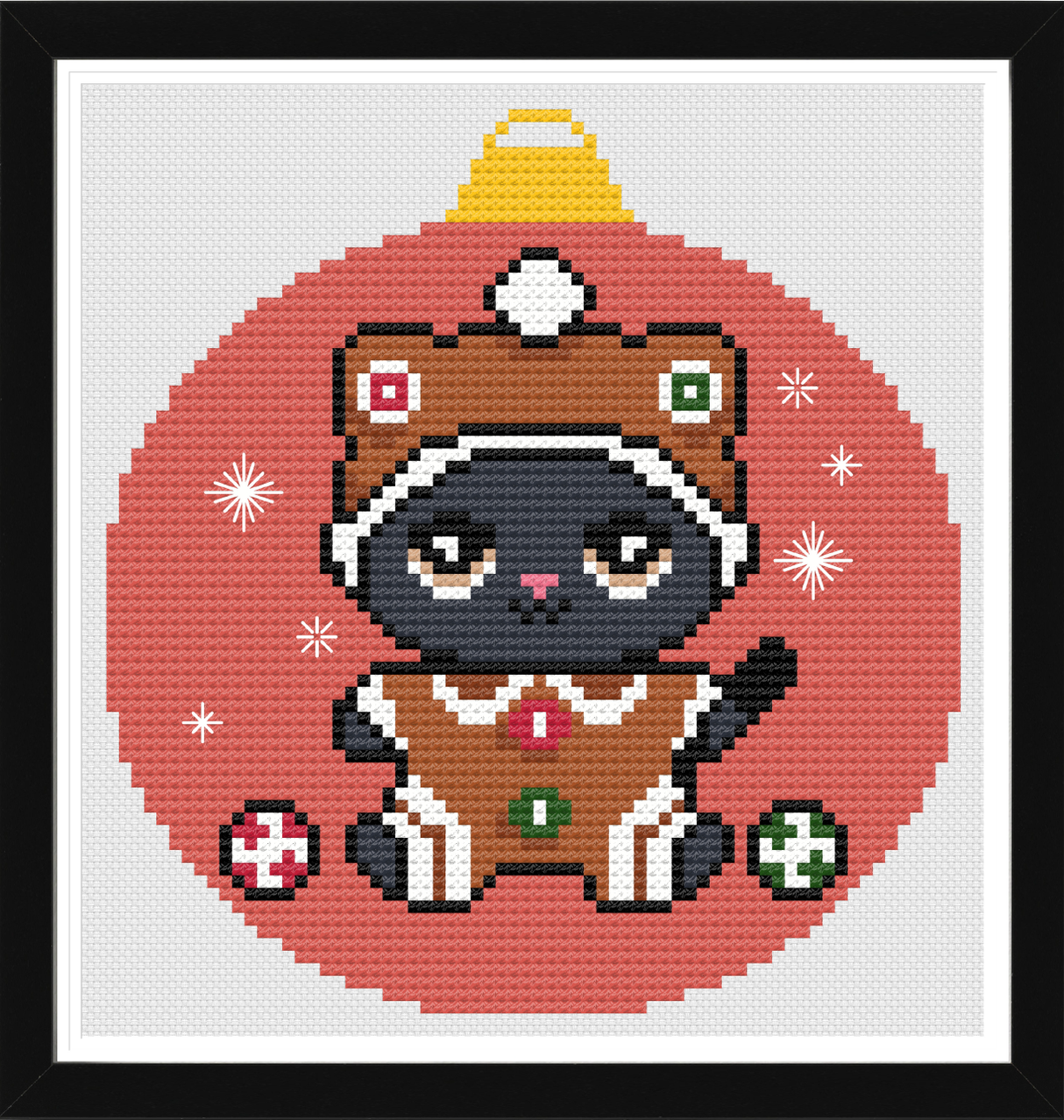 Gingerpaws Christmas Ornament Cross Stitch Pattern