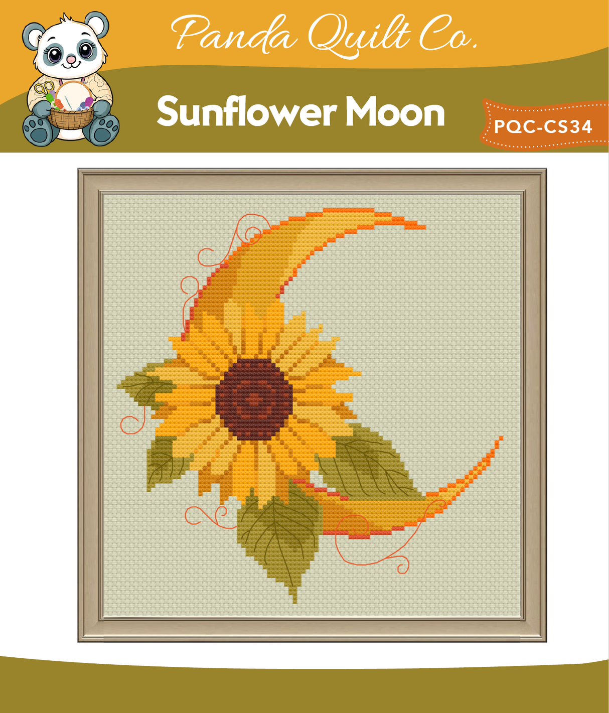 Sunflower Moon Cross Stitch Pattern