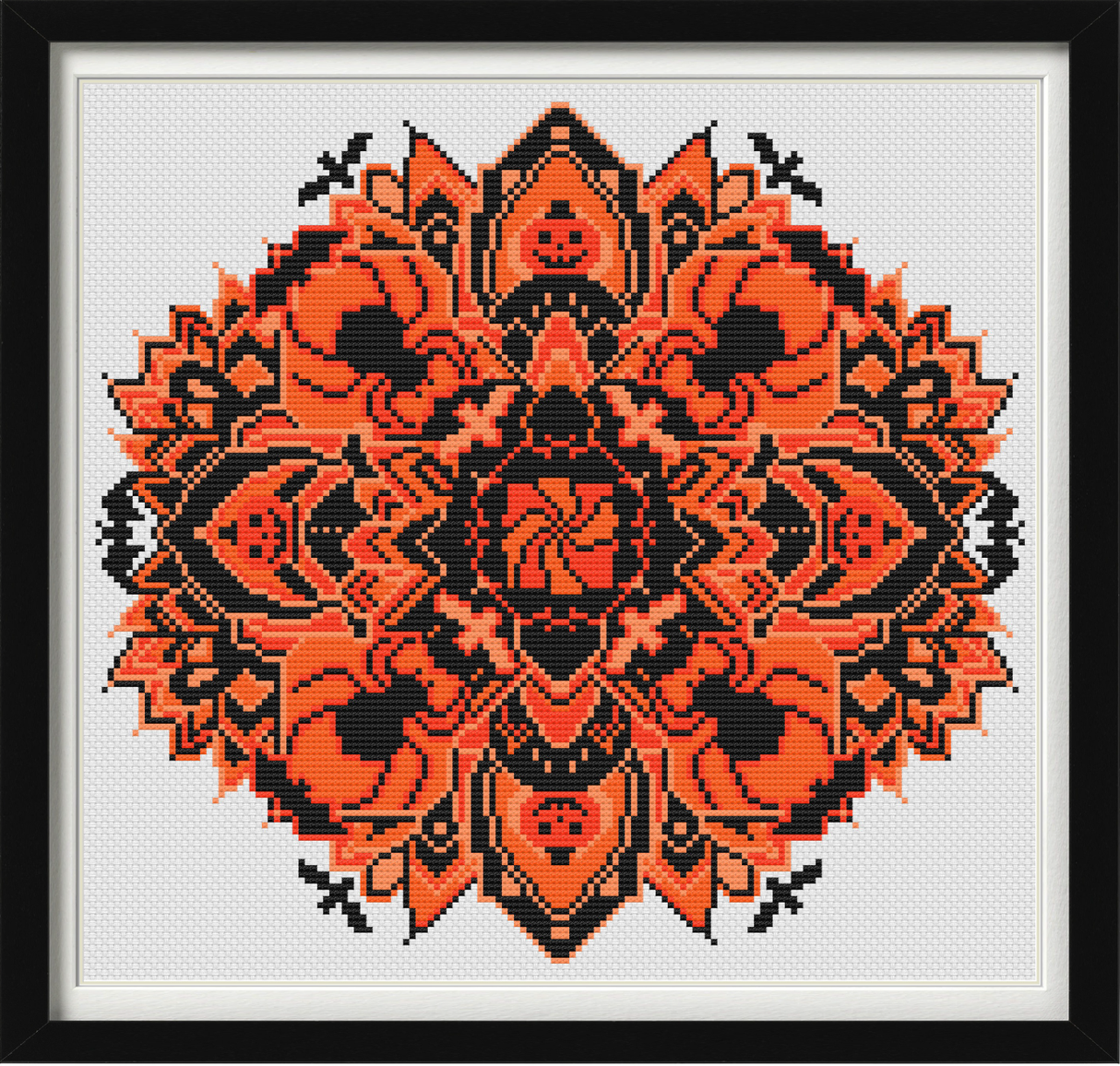 Halloween Mandala Cross Stitch Pattern