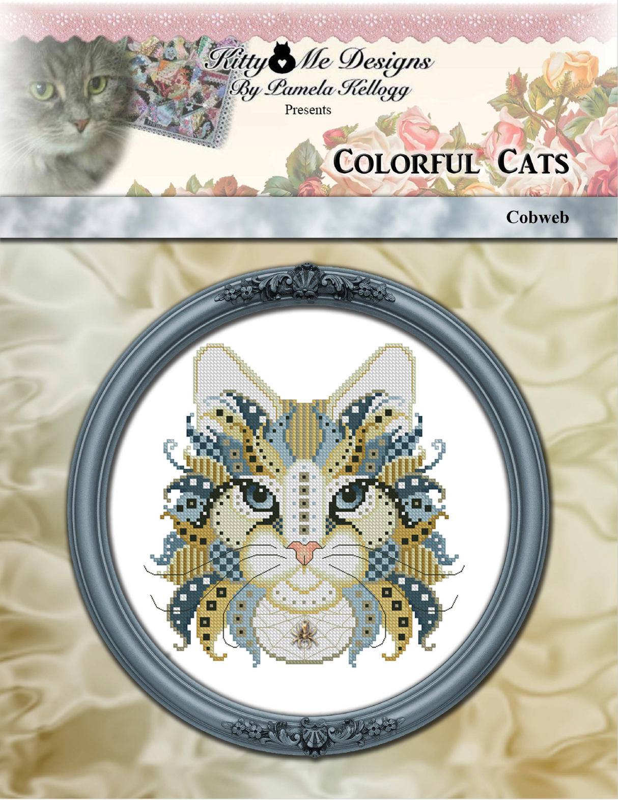 Colorful Cats Cobweb Cross Stitch Pattern