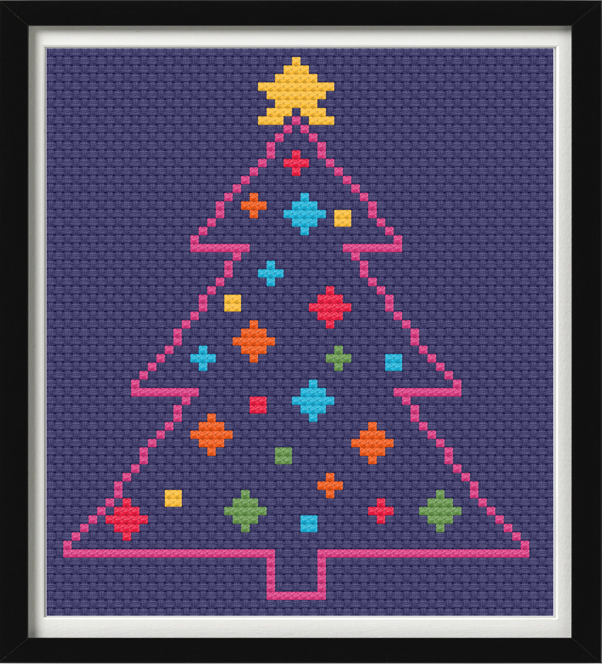 Glowmas Tree Cross Stitch Pattern