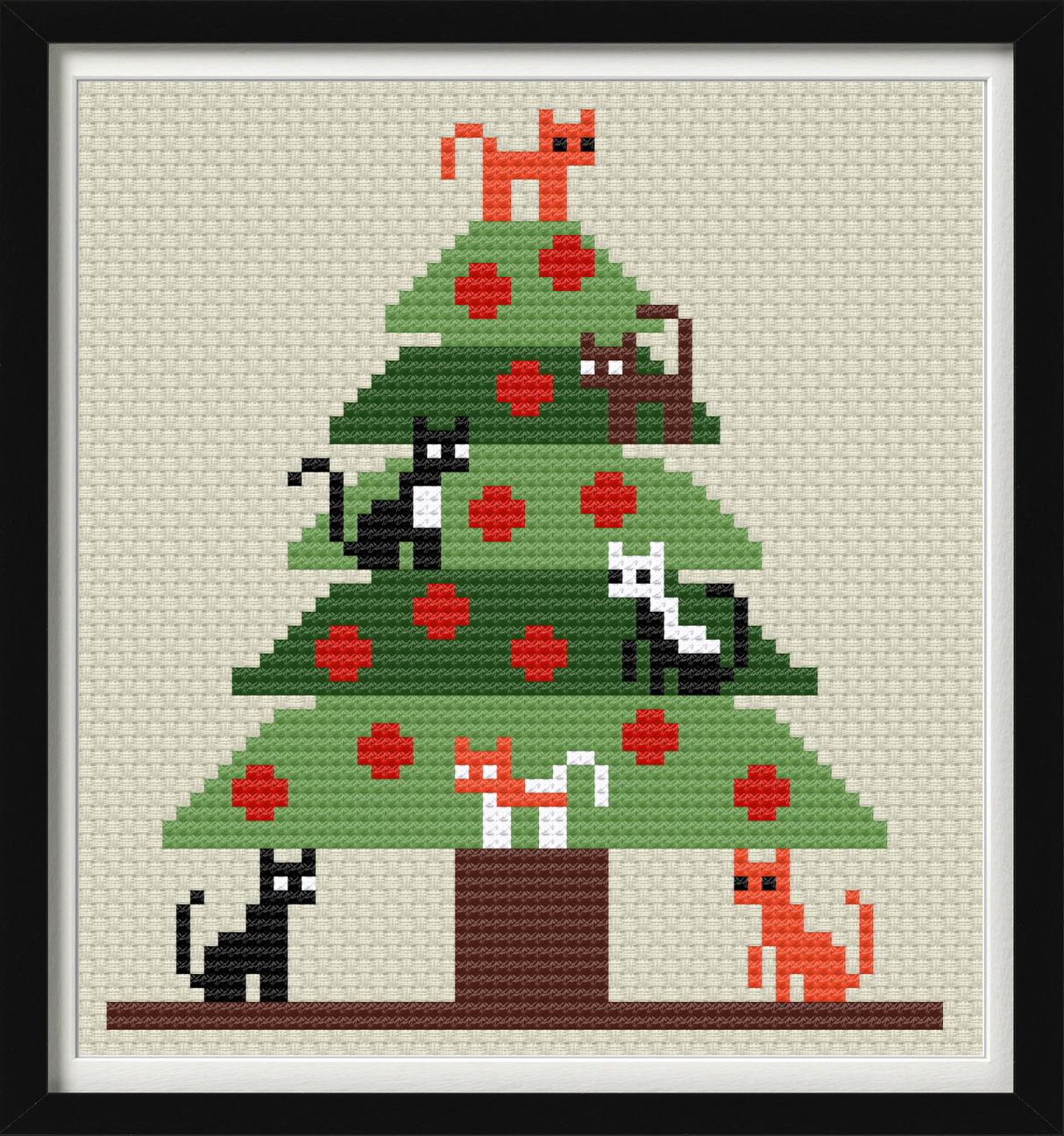Purrfect Tree Cross Stitch Pattern